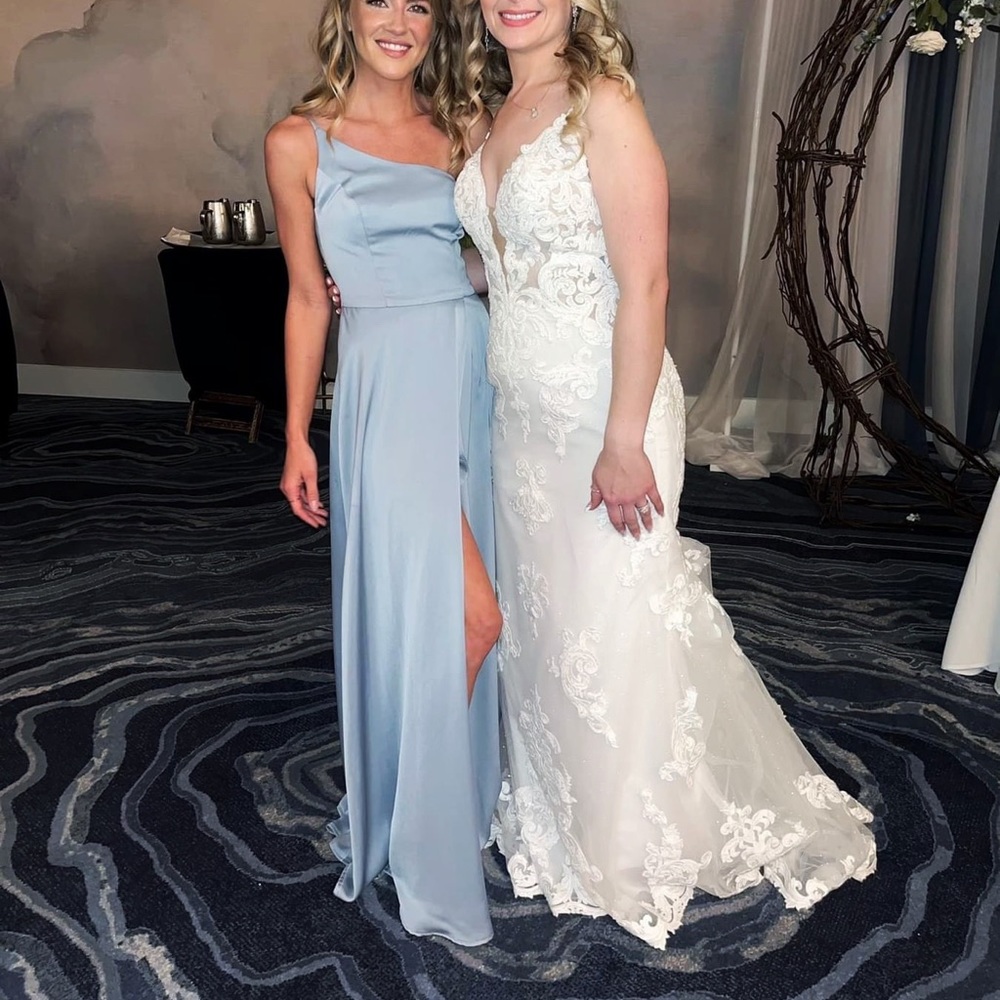 Light Dusty Blue Bridesmaids Dress